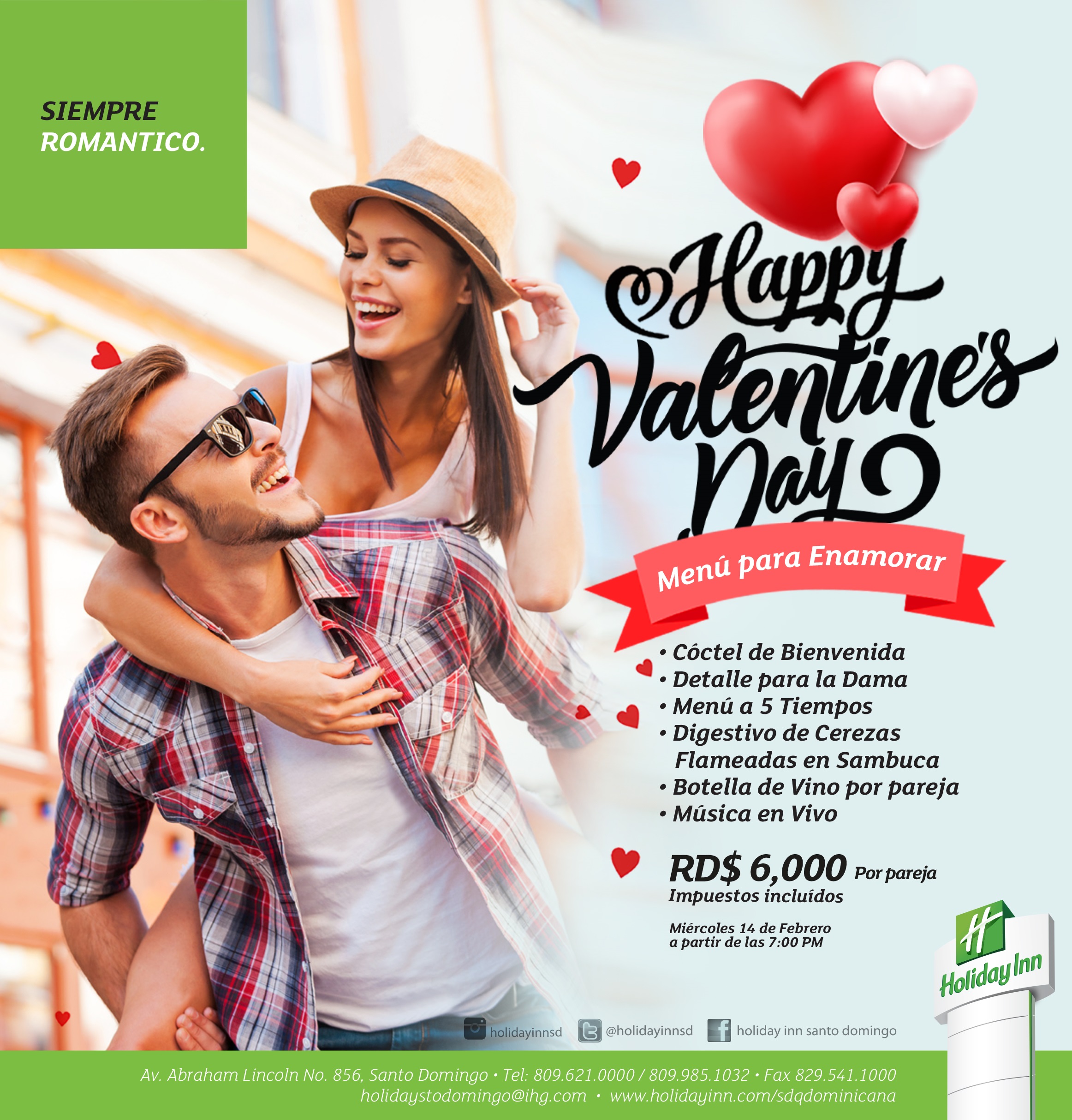 San Valentin Holiday Inn Santo Domingo Publicidad